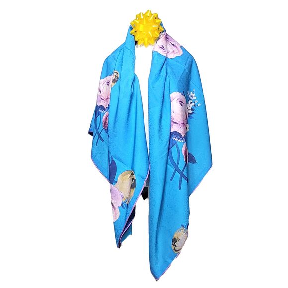 NWT Double Sided Silk Scarf 53"x53" Large Square Shawl Wrap SJJL 3243 - Picture 5 of 10